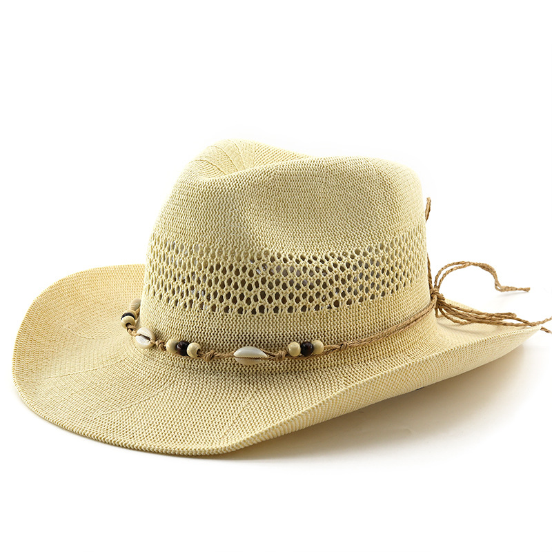 Cowboy Hat Straw - Nouveau chapeau de paille ajouré respirant