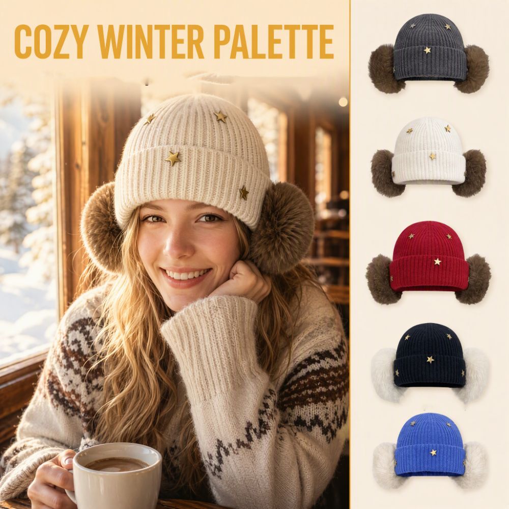 Bonnet tricoté à motifs étoilé - Beanie Cuffed Knit avis et prix