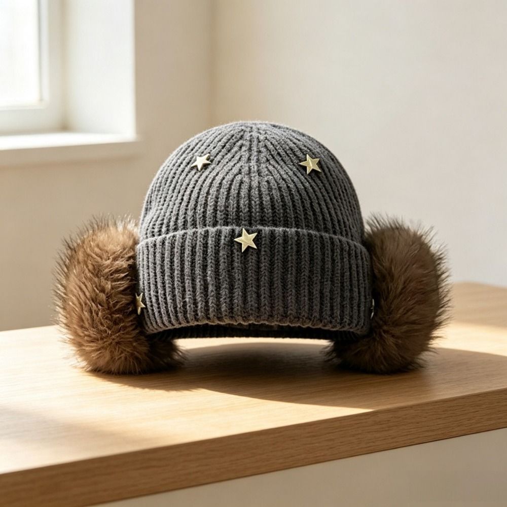 Bonnet tricoté à motifs étoilé - Beanie Cuffed Knit avis et prix