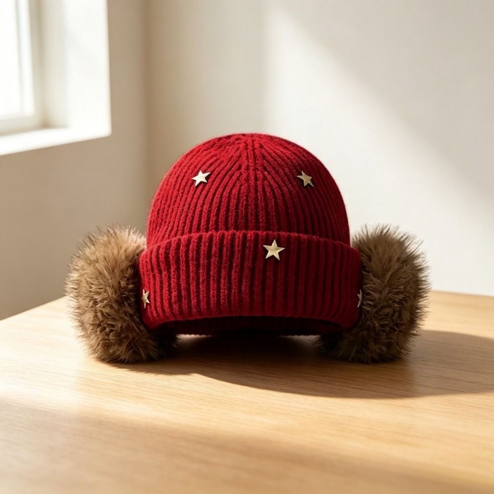 Bonnet tricoté à motifs étoilé - Beanie Cuffed Knit avis et prix